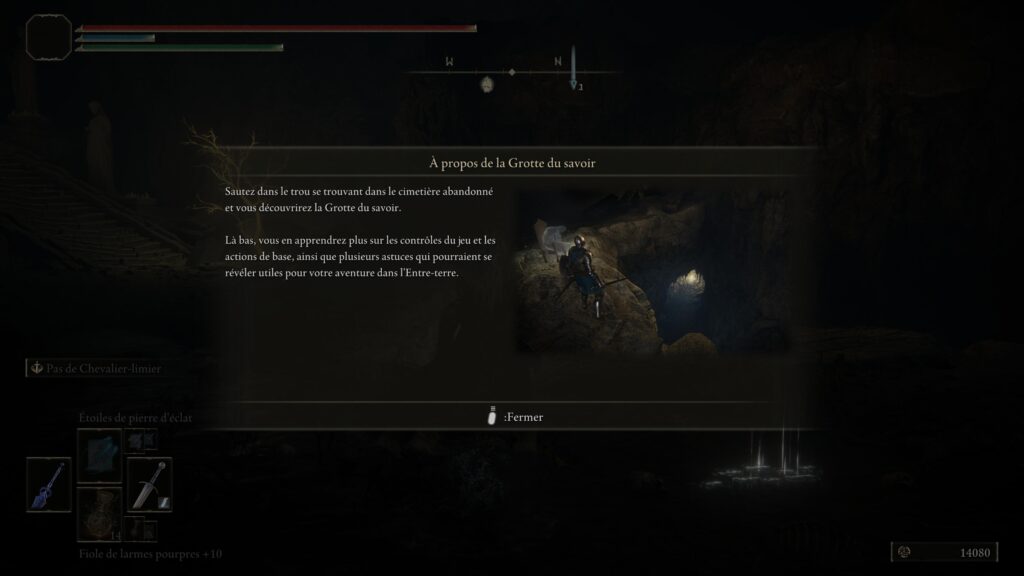 Le message indiquant qu'il y a un tutoriel dans Elden Ring // Source : Capture PS5 Le message indiquant qu'il y a un tutoriel dans Elden Ring // Source : Capture PS5