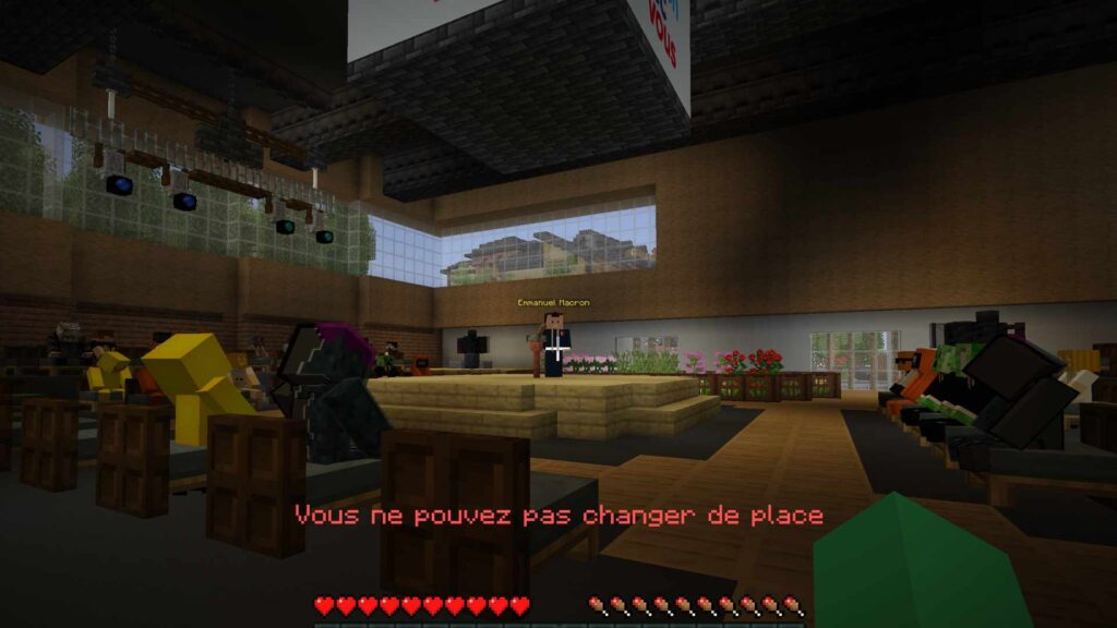 Emmanuel Macron. Sur Minecraft. // Source : Numerama Emmanuel Macron. Sur Minecraft. // Source : Numerama