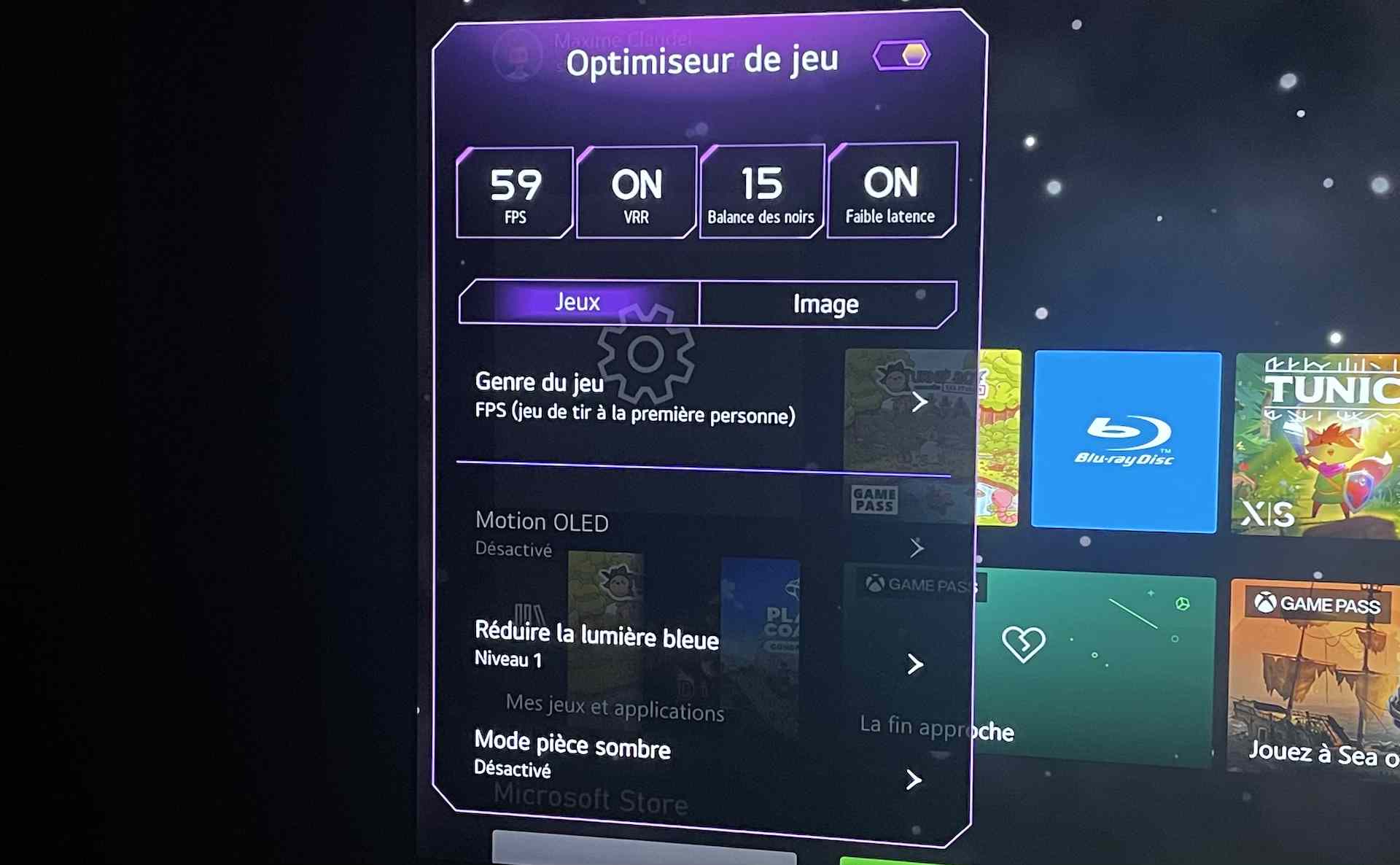 Paramètres Gaming sur le LG C2