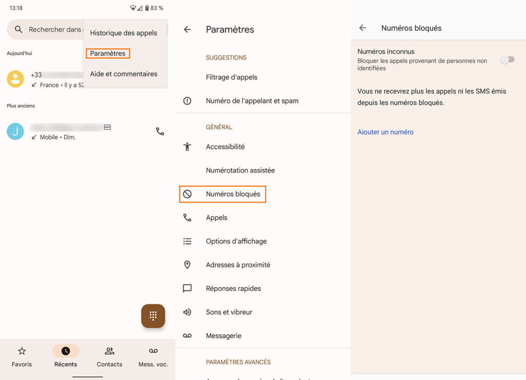liste numéros bloqués android liste numéros bloqués android