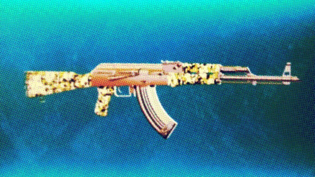 L'un des AK-47 de Metaverse Weapon Factory // Source : Aurore Gayte pour Numerama L'un des AK-47 de Metaverse Weapon Factory // Source : Aurore Gayte pour Numerama