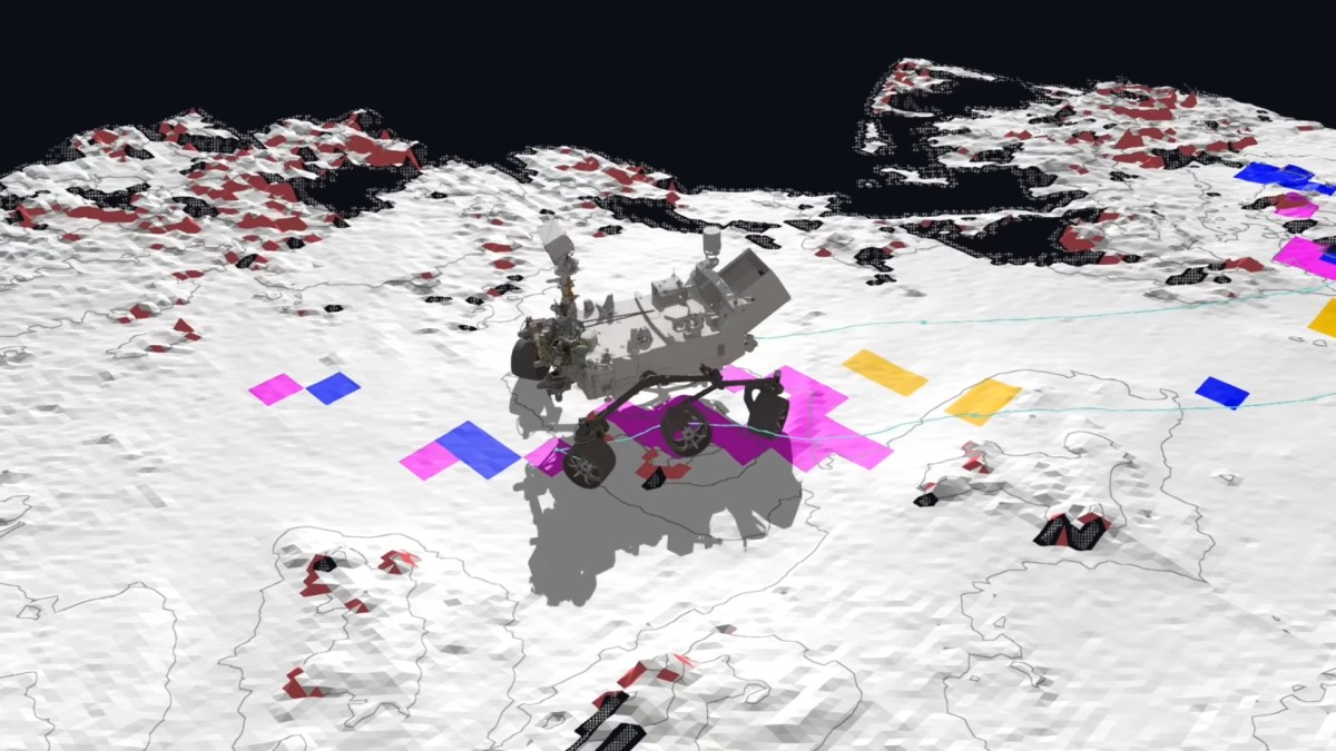 Carte de conduite de Perseverance sur Mars. // Source : Capture d'écran YouTube NASA Jet Propulsion Laboratory Carte de conduite de Perseverance sur Mars. // Source : Capture d'écran YouTube NASA Jet Propulsion Laboratory
