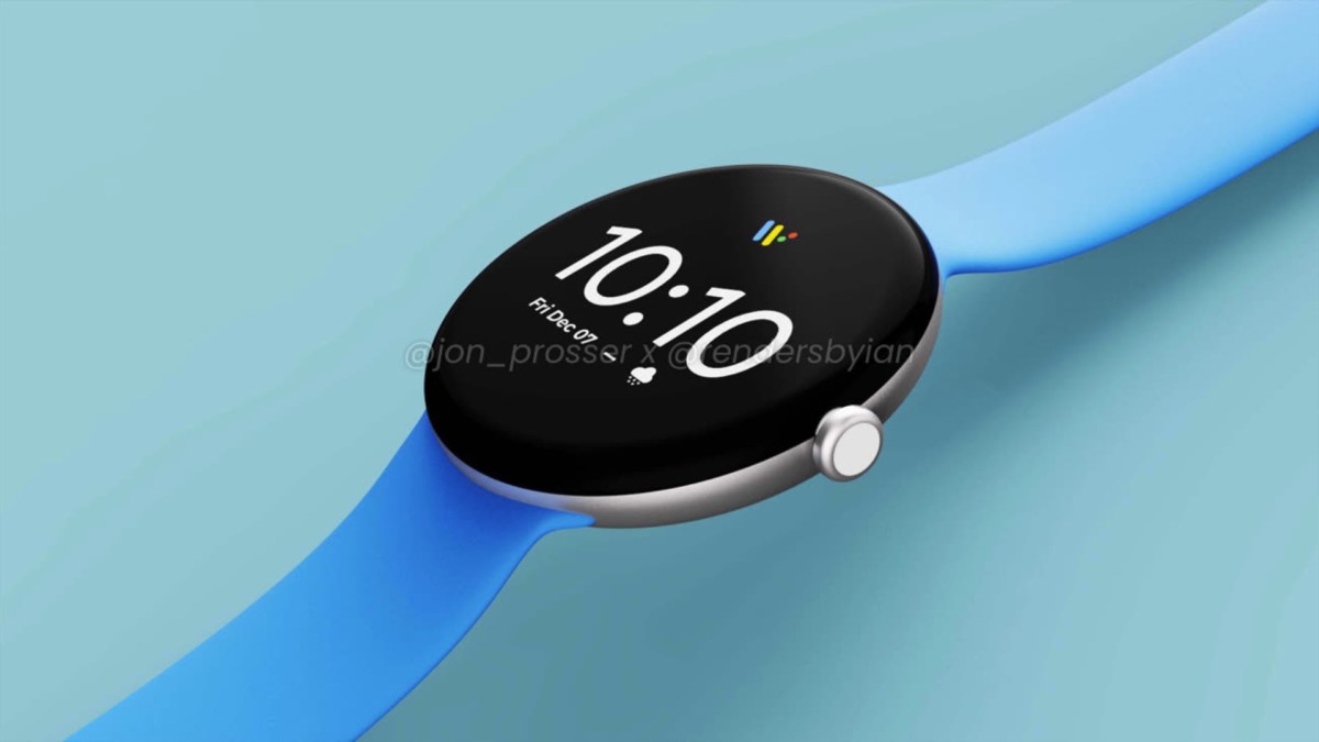 Rendu 3D de la Pixel Watch, conforme à la fuite. // Source : Jon Prosser / rendu Rendu 3D de la Pixel Watch, conforme à la fuite. // Source : Jon Prosser / rendu
