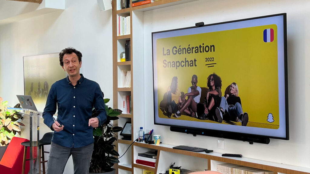 David Sourenian, Head of Marketing Science Europe, lors de la présentation de Snapchat France. // Source : Numerama David Sourenian, Head of Marketing Science Europe, lors de la présentation de Snapchat France. // Source : Numerama