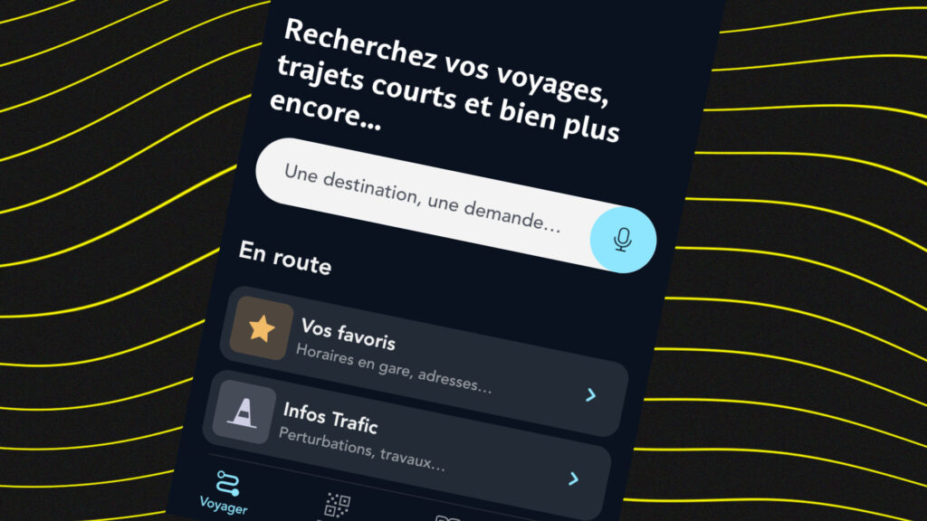Application SNCF Connect avec le thème sombre. // Source : Capture d'écran SNCF ; Nino Barbey pour Numerama Application SNCF Connect avec le thème sombre. // Source : Capture d'écran SNCF ; Nino Barbey pour Numerama