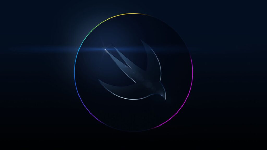 La photo officielle de la WWDC22 montre logo de Swift, le langage de programmation d'Apple. // Source : Apple La photo officielle de la WWDC22 montre logo de Swift, le langage de programmation d'Apple. // Source : Apple