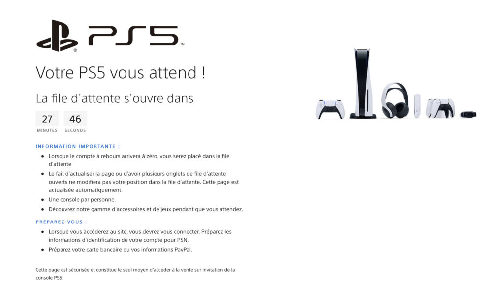 Achat d'une PS5 via une vente privée Sony // Source : Capture d'écran Achat d'une PS5 via une vente privée Sony // Source : Capture d'écran