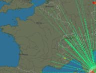 Suivez les éclairs en temps réel. // Source : Capture d'écran blitzortung