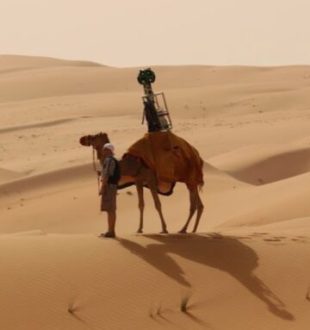 Pour modéliser le désert Liwa, Google a misé sur… un chameau. // Source : Google Pour modéliser le désert Liwa, Google a misé sur… un chameau. // Source : Google