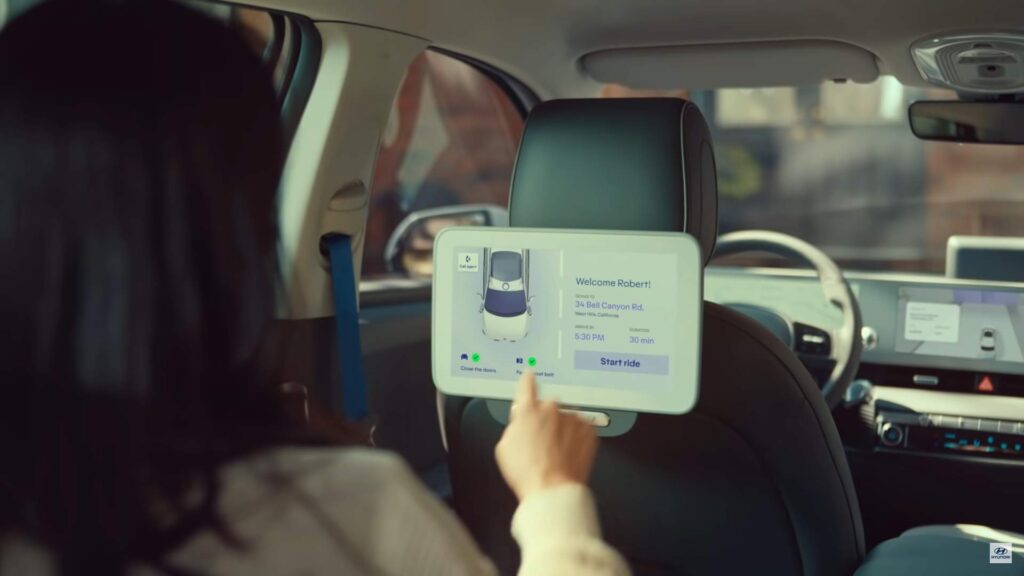 Hyundai robotaxis en conduite autonome // Source : Capture de la vidéo Hyundai Hyundai robotaxis en conduite autonome // Source : Capture de la vidéo Hyundai