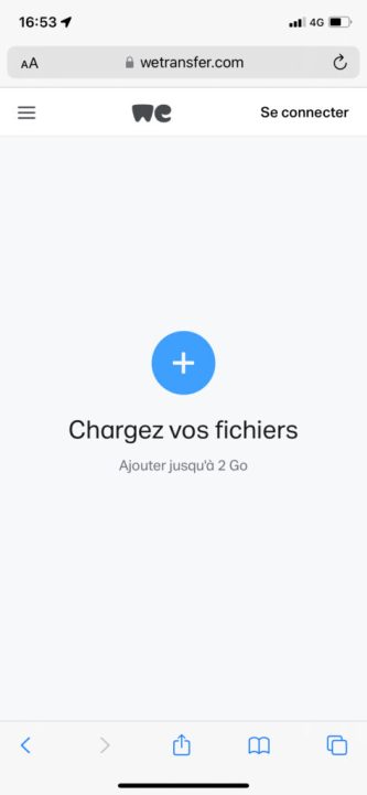 WeTransfer // Source : Page d'accueil WeTransfer // Source : Page d'accueil