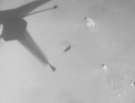 Ingenuity pendant son 25e vol sur Mars. // Source : YouTube Nasa JPL