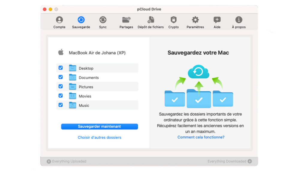 L'interface pCloud. // Source : pCloud. L'interface pCloud. // Source : pCloud.