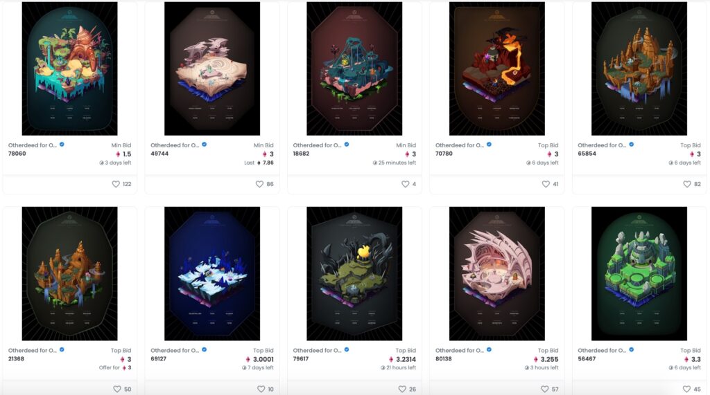 Les Otherdeeds, les NTF du métaverse de Yuga Labs // Source : Yuga Labs / Open Sea