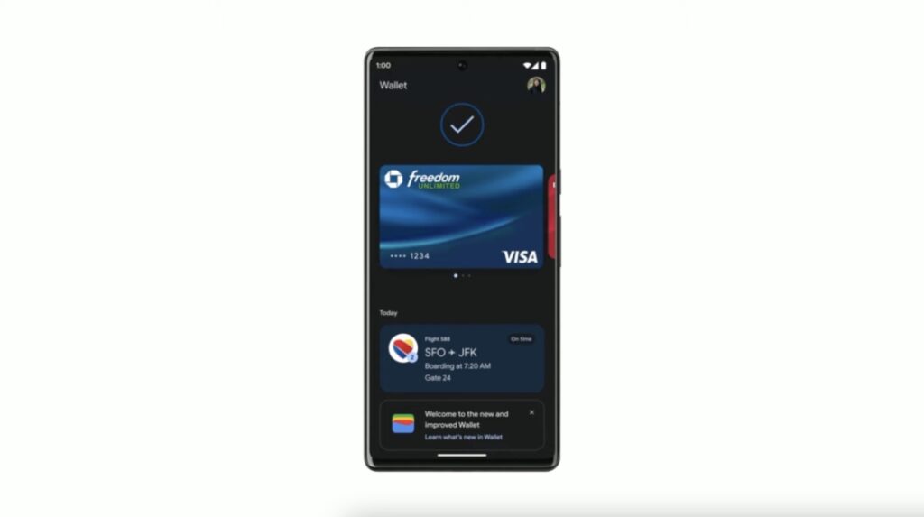 Le Google Wallet d'Android 13. // Source : Google Le Google Wallet d'Android 13. // Source : Google
