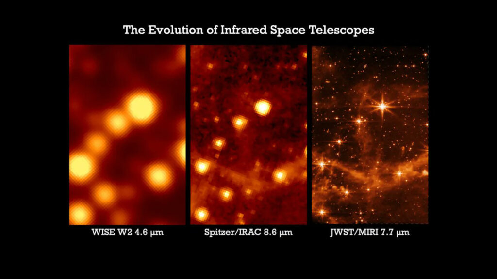 Vues obtenues par des télescopes infrarouges. // Source : Via Twitter @SETIInstitute Vues obtenues par des télescopes infrarouges. // Source : Via Twitter @SETIInstitute