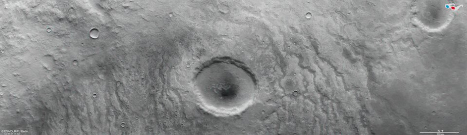 Image 3D du cratère // Source : ESA Image 3D du cratère // Source : ESA