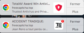 Notifications spam // Source : Capture d'écran : Google Chrome Notifications spam // Source : Capture d'écran : Google Chrome