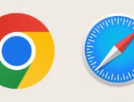 Chrome et Safari. // Source : Wikimedia/CC/Chrome ; Wikimedia/CC/Apple Inc ; fond Numerama