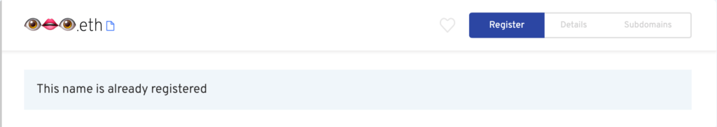 :'( // Source : Ethereum Name Service :'( // Source : Ethereum Name Service