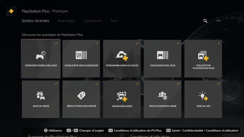 Le nouveau PlayStation Plus // Source : Capture PS5 Le nouveau PlayStation Plus // Source : Capture PS5