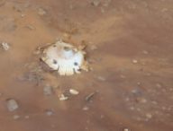 La sonde écrasée sur Mars. // Source : Capture d'écran Sketchfab, semeion La sonde écrasée sur Mars. // Source : Capture d'écran Sketchfab, semeion