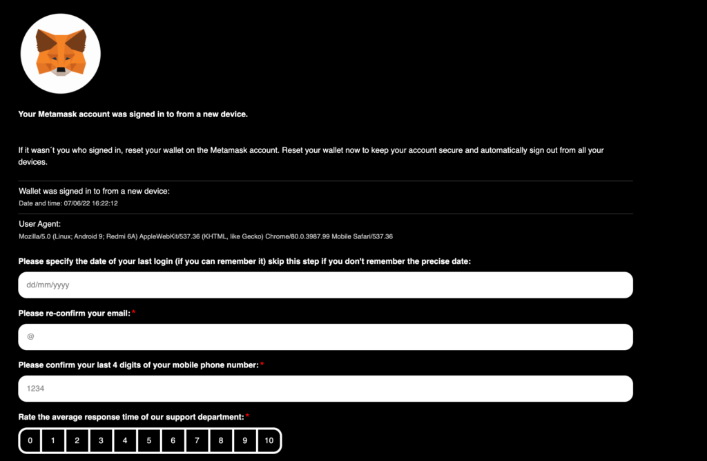 Les auteurs du phishing tentent d'obtenir le plus d'informations possibles sur vous // Source : Capture d'écran Numerama Les auteurs du phishing tentent d'obtenir le plus d'informations possibles sur vous // Source : Capture d'écran Numerama