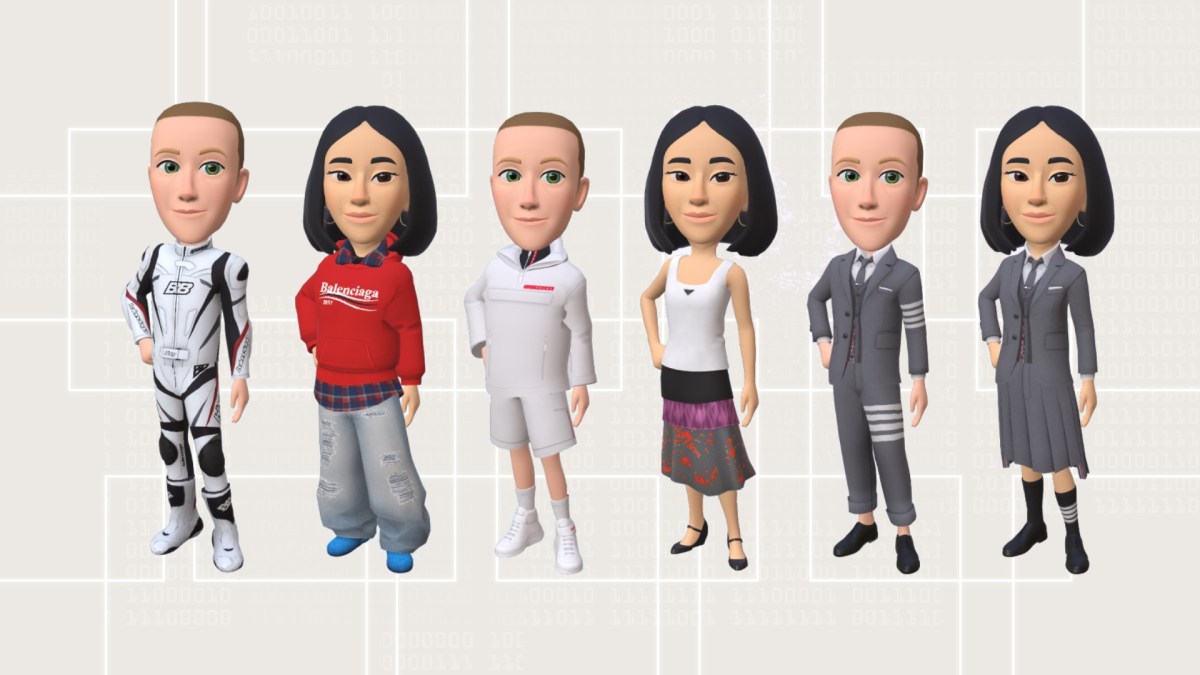 Les nouveaux looks du métaverse. // Source : Via Twitter @MetaNewsroom, fond Numerama Les nouveaux looks du métaverse. // Source : Via Twitter @MetaNewsroom, fond Numerama