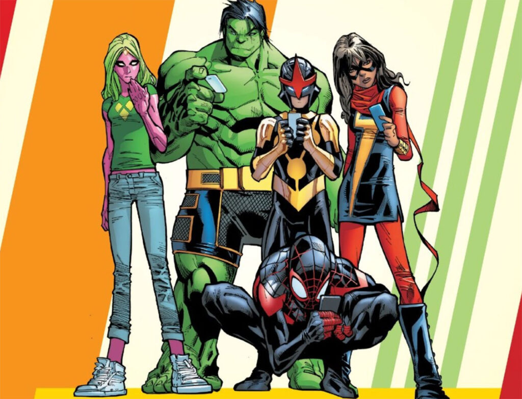 L'équipe des Champions fait souffler en vent de fraîcheur sur les équipes de super-héros traditionnelles. // Source : Marvel L'équipe des Champions fait souffler en vent de fraîcheur sur les équipes de super-héros traditionnelles. // Source : Marvel