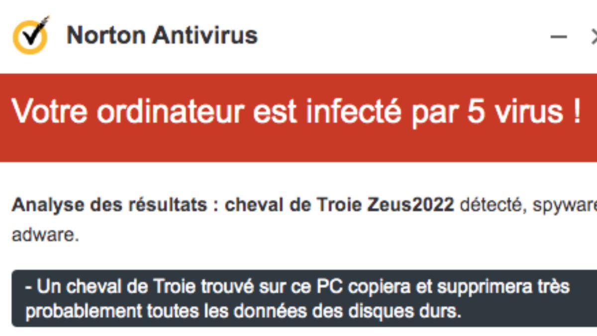 Fausse alerte spam // Source : Capture d'écran : Google Chrome Fausse alerte spam // Source : Capture d'écran : Google Chrome
