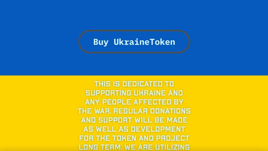 Les faux projets cryptos et appels aux dons concernant l'Ukraine sont les arnaques les plus récurrentes depuis le début de l'année 2022 // Source : Capture d'écran Numerama