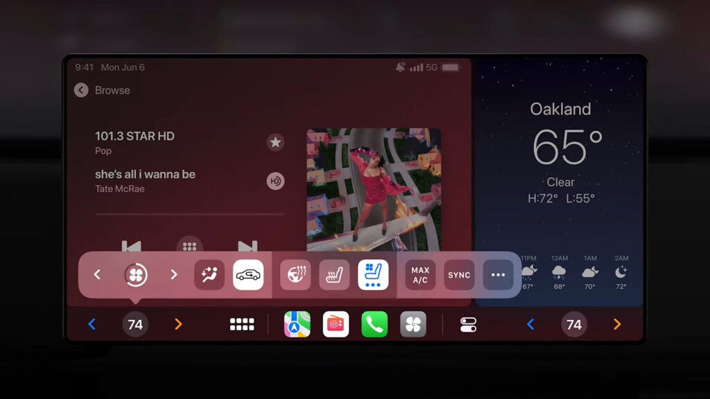 Le nouveau CarPlay a été présenté à la WWDC d'Apple // Source : Capture d'écran Numerama