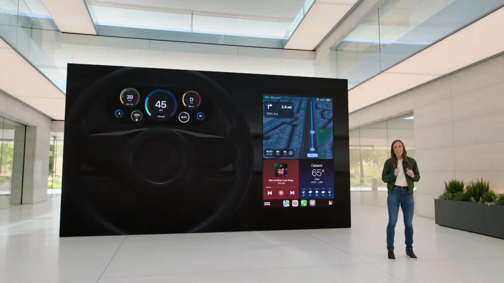 Le nouveau CarPlay a été présenté à la WWDC d'Apple // Source : Capture d'écran Numerama Le nouveau CarPlay a été présenté à la WWDC d'Apple // Source : Capture d'écran Numerama