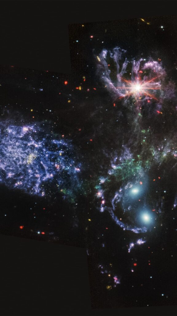 C'est aussi le quintette de stephan // Source : Nasa // Montage de Sophie Aubé pour Numerama C'est aussi le quintette de stephan // Source : Nasa // Montage de Sophie Aubé pour Numerama