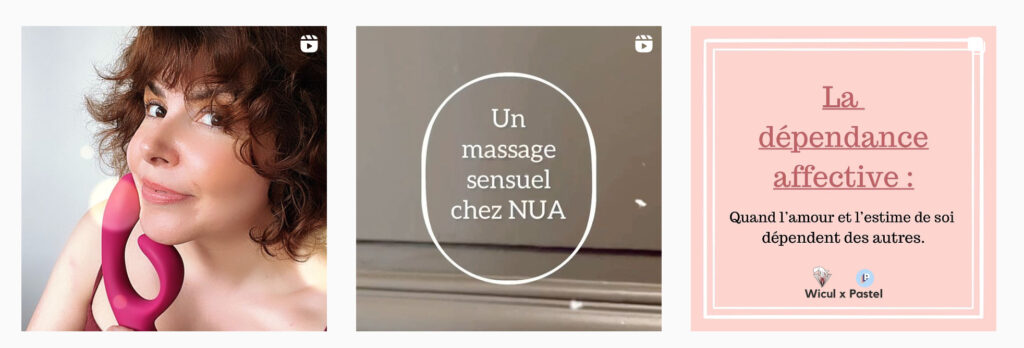 Capture d'écran du compte @Wicul_, entre placements de produits et posts pédagogiques