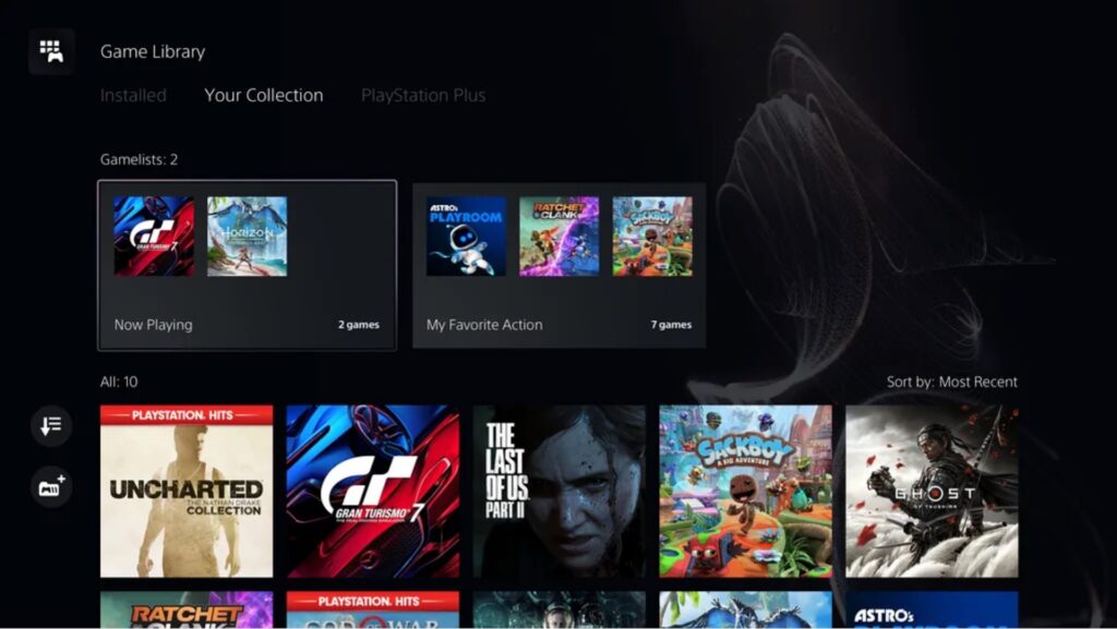 Des dossiers de jeux sur PS5 // Source : Sony Des dossiers de jeux sur PS5 // Source : Sony