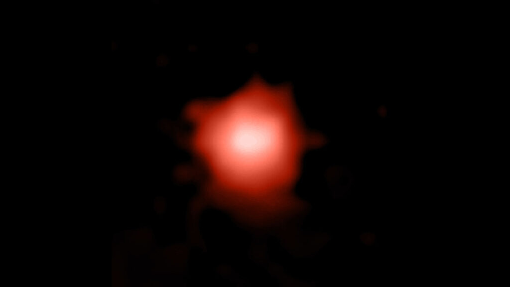 Zoom sur GLASS-z13. // Source : NASA/CSA/ESA/STScI Zoom sur GLASS-z13. // Source : NASA/CSA/ESA/STScI