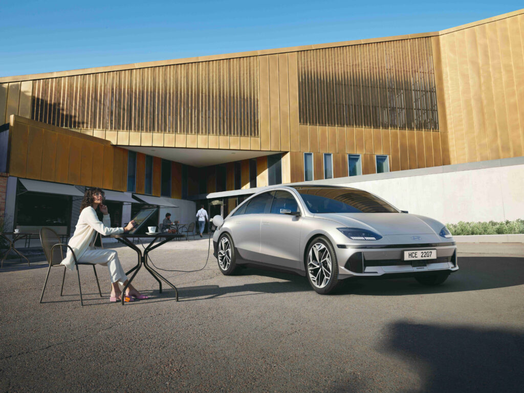 Télétravailler depuis un parking, un rêve en Hyundai Ioniq 6 // Source : Hyundai