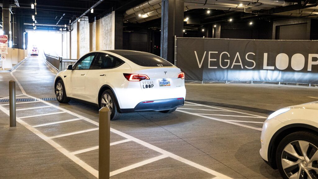 Une station de The Boring Company du Vegas Loop // Source : Resorts World Las Vegas Une station de The Boring Company du Vegas Loop // Source : Resorts World Las Vegas