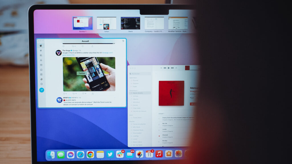 Sans surprise, la puce M2 fait du MacBook Air une machine très performante. // Source : Louise Audry pour Numerama Sans surprise, la puce M2 fait du MacBook Air une machine très performante. // Source : Louise Audry pour Numerama