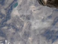 L'incendie vu depuis l'ISS. // Source : Capture d'écran YouTube ISS Above