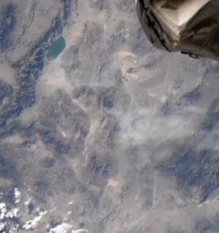 L'incendie vu depuis l'ISS. // Source : Capture d'écran YouTube ISS Above
