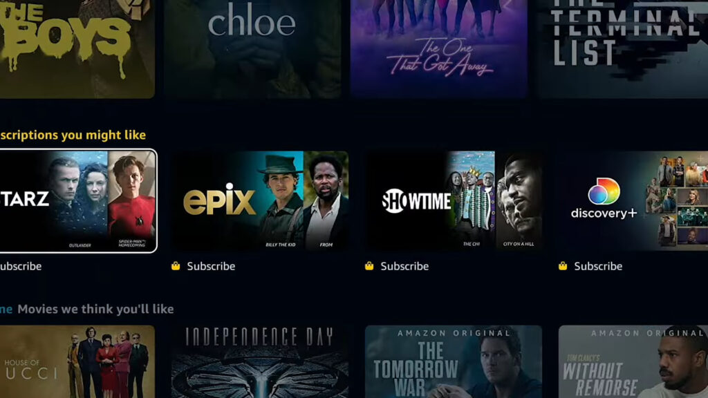 La nouvelle interface de Prime Video. // Source : Capture d'écran YouTube Prime Vidéo La nouvelle interface de Prime Video. // Source : Capture d'écran YouTube Prime Vidéo