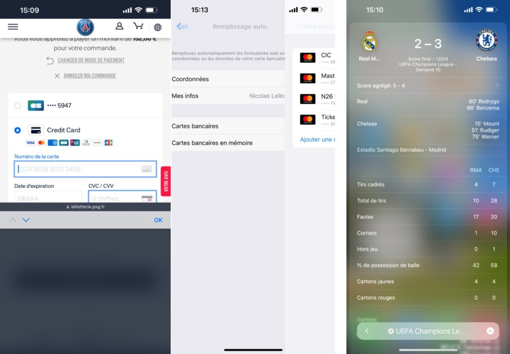 iOS 16 peut rentrer toutes vos données bancaires d'un seul coup. Il peut aussi vous donner les résultats d'un match en direct depuis Spotlight. // Source : Captures Numerama iOS 16 peut rentrer toutes vos données bancaires d'un seul coup. Il peut aussi vous donner les résultats d'un match en direct depuis Spotlight. // Source : Captures Numerama