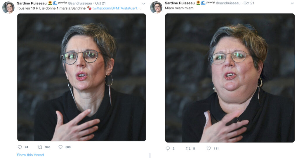 Des tweets qui détournaient la photo de Sandrine Rousseau