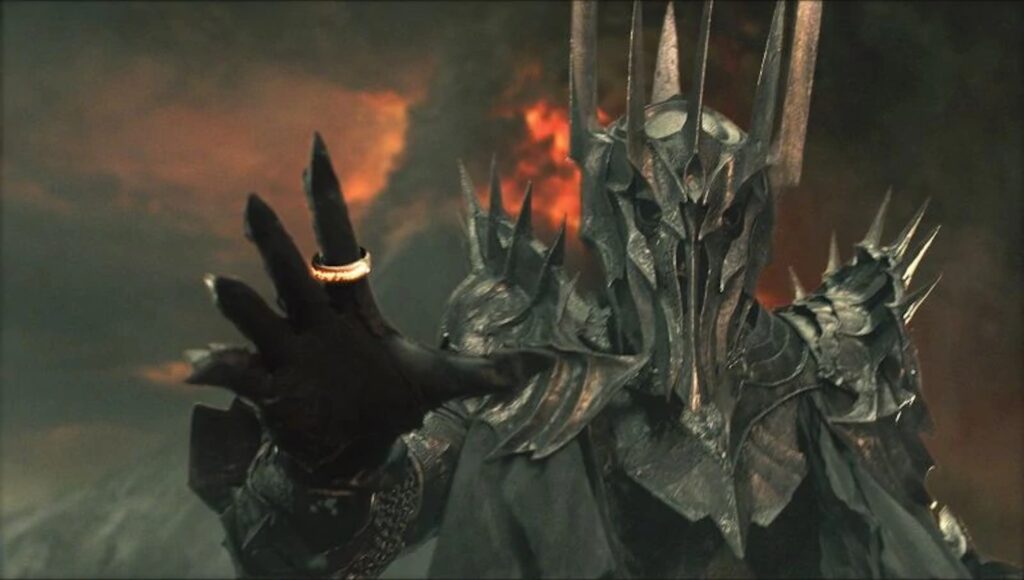 Sauron dans Le Seigneur des anneaux : La Communauté de l'anneau // Source : New Line Cinema Sauron dans Le Seigneur des anneaux : La Communauté de l'anneau // Source : New Line Cinema