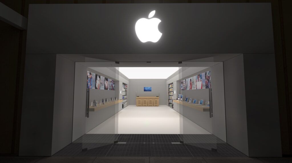 Nous n'en avons pas eu d'aussi petits en France, mais Apple a lancé des mini magasins à une époque. // Source : Capture Numerama Nous n'en avons pas eu d'aussi petits en France, mais Apple a lancé des mini magasins à une époque. // Source : Capture Numerama