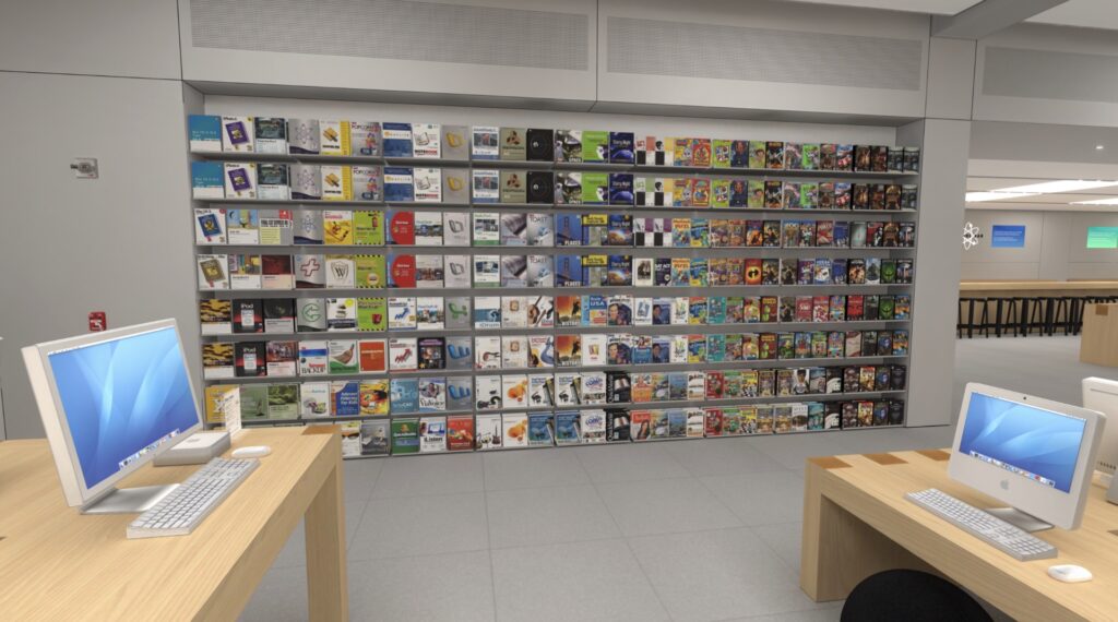 Dans tous les Apple Store, il y avait un rayon logiciels. // Source : Capture Numerama Dans tous les Apple Store, il y avait un rayon logiciels. // Source : Capture Numerama