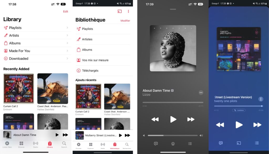 À gauche, la version iOS. À droite, la version d'Android. Les interfaces sont les mêmes. // Source : Captures Numerama À gauche, la version iOS. À droite, la version d'Android. Les interfaces sont les mêmes. // Source : Captures Numerama
