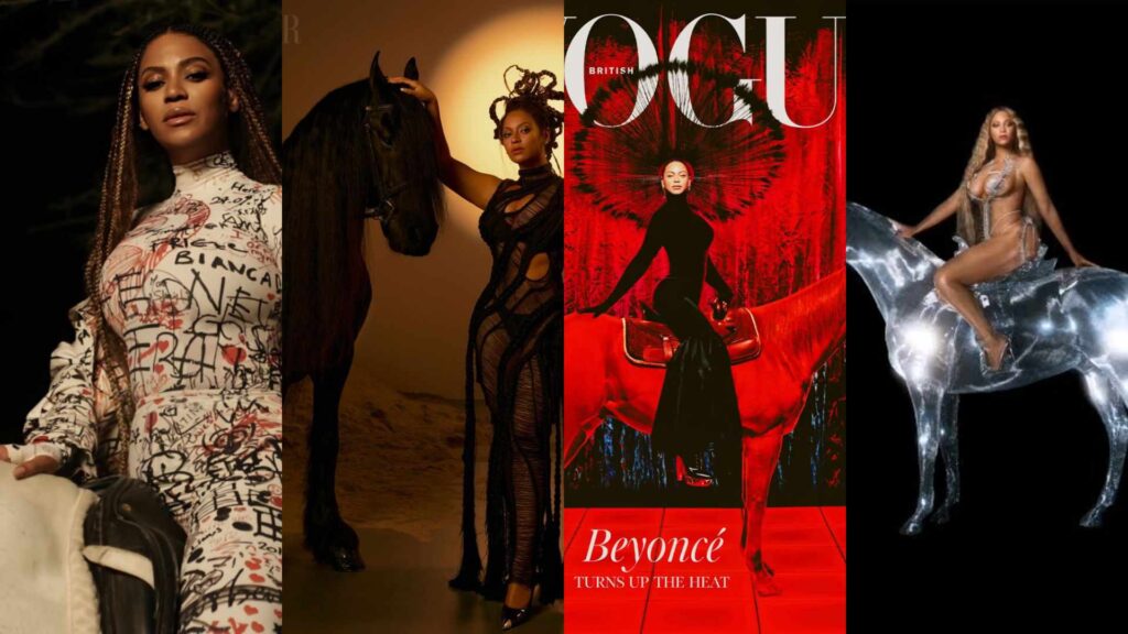 Beyoncé avec les cavaliers de l'apocalypse, apparemment // Source : Montage Numerama Beyoncé avec les cavaliers de l'apocalypse, apparemment // Source : Montage Numerama